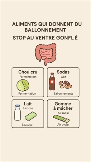 Aliments qui donnent du ballonnement — STOP au ventre gonflé#santé #shorts