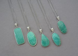 Amazonite Silver Pendant Necklace, Genuine Amazonite Pendant, Green Stone Pendant, Gift for Women, Natural Amazonite Jewelry, Mint Necklace - Etsy