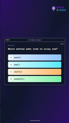 JS Interview Question: Which method adds item to array end?