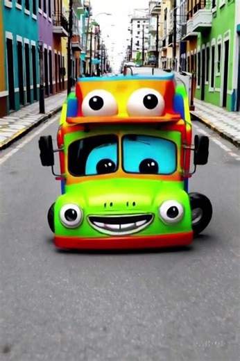 Big camion horn in the city. Dancing trucks