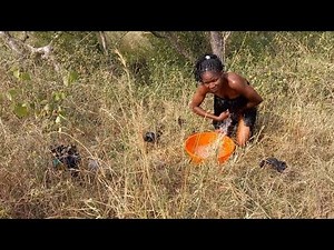 African Village Woman bathing in the bush// Real Traditional Village Life#africa #viralvideo