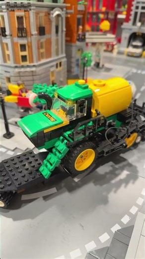 LEGO trucking with Clint & Fireball, hauling a John Deere Sprayer to the farm. #trucking #lego #afol