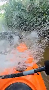 Alligator attacks kayaker in the swamp. #USAstories #AlligatorAttack #KayakingLife #NatureEncounter #CloseCall 🎬This video was produced by Network Media and BlueAxis | Simulated Reality