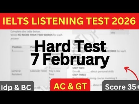 PREDICTION FOR 7 FEBRUARY 2026 IELTS LISTENING TEST WITH ANSWERS | IELTS LISTENING PRACTICE TEST