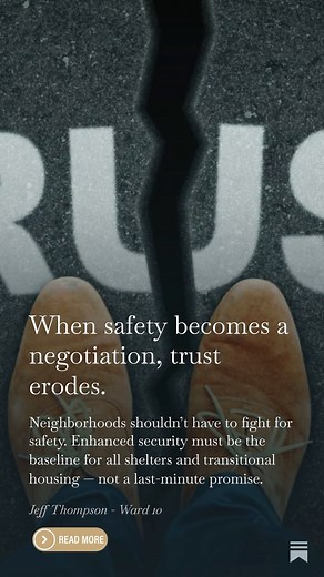 Residents deserve consistent safety standards — not case-by-case promises. If enhanced security is needed for Forest Hill, then it is necessary at the Winners' Lounge Shelter. Neighbourhood safety shouldn’t depend on political pressure. Read more at: Ward10Together.Substack.com | Jeff Thompson for Ward 10 | Facebook