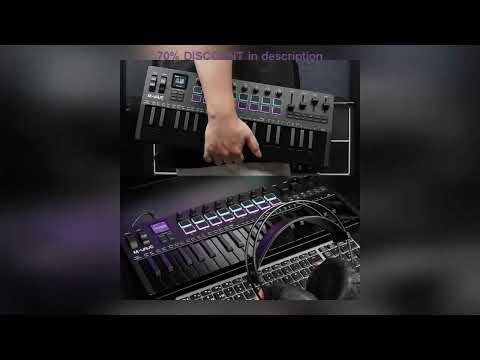 A must-have product! M-VAVE SMK-37 PRO 37-Key MIDI Controller Black With 16 RGB Pads 8 Knobs Built