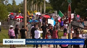 659K views · 1.7K reactions | A new restrictive immigration law in Florida is prompting people to leave the state as it imposes some of the nation's toughest penalties on undocumented immigrants. | CBS Evening News | Facebook