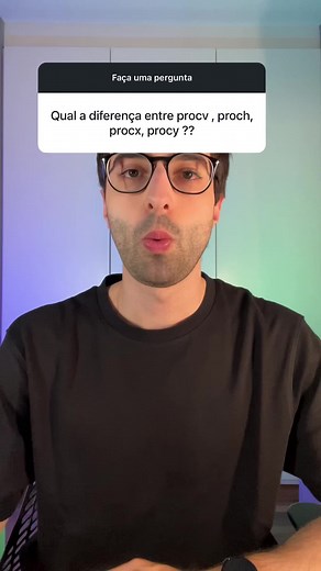 Diferença entre PROCV, PROCH e PROCX no Excel