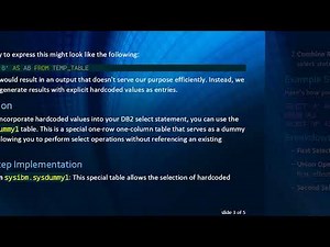 Implementing Hardcoded Values in DB2 Select Statement