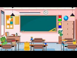 School Classroom - Free Cartoon Background Loop - Virtual/Online Classroom [FREE USE]