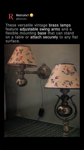 Vintage Adjustable Brass Lamps