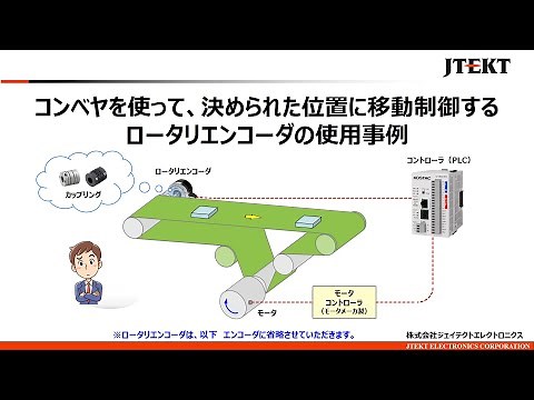 コンベヤを使って、決められた位置に移動制御する、ロータリエンコーダの使用事例 - 株式会社ジェイテクトエレクトロニクス