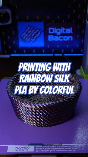 Printing with Rainbow Silk PLA from Colorful #3dprinting