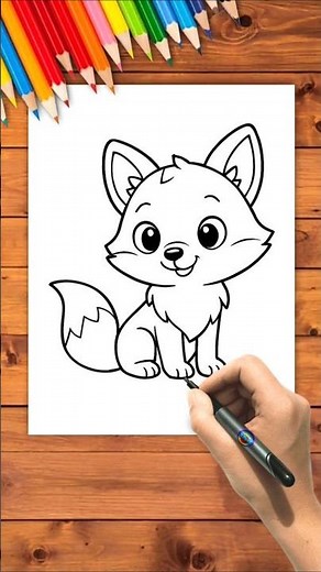 How to Draw Cute Fox Drawing 🦊 | Easy Drawing & Coloring for Kids