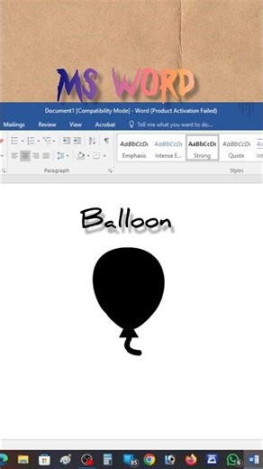 Balloon 🎈 Symbol in msword | #windows #computer #tricks #keyboard #tips