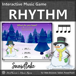 Winter Music Activity Sixteenth Notes Interactive Rhythm Game {Snowflake}