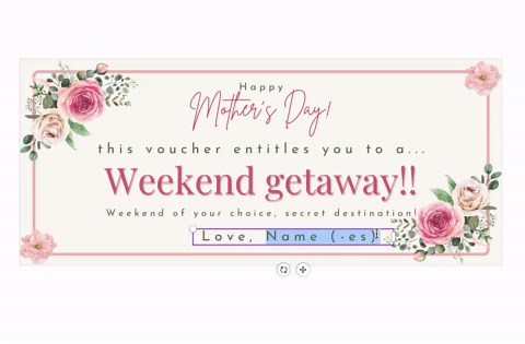Mother’s Day Weekend Getaway Printable Gift Certificate, Relaxation Gift for Mom, Surprise Trip Reveal Editable Voucher - Etsy