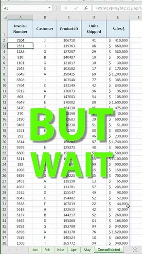 How to Combine Multiple Sheets of Data in Excel #shorts