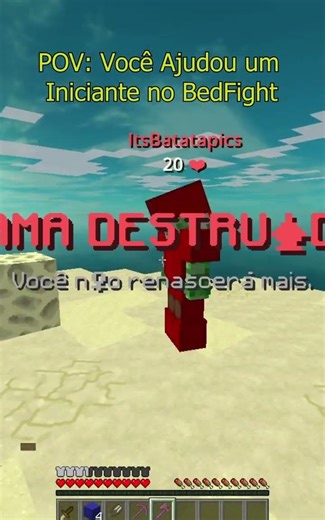 POV: You Helped a Beginner in Bedfight #minecraft #gameplayminecraft #bedwars