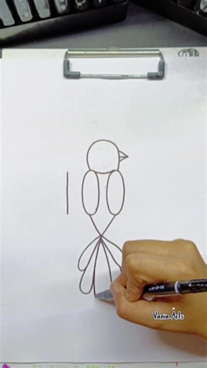 Truco para dibujar un pájaro paso a paso