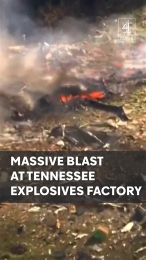 12K views · 435 reactions | Several people are reported to have been killed and a number of others are missing after a huge blast ripped through a military explosives plant in Tennessee. Aerial footage of the scene at the Accurate Energy Systems plant - around 60 miles from Nashville - shows widespread damage, including burned out vehicles and scattered debris. Local residents reported hearing the explosion several miles away. | Channel 4 News | Facebook