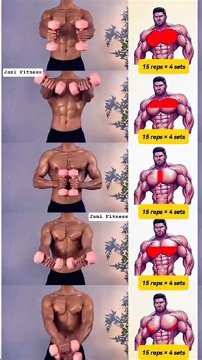 🎯This Chest Workout Needs Only Dumbbells 🔥 #muscle #workout