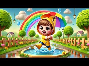 Rain Splashing Song | Pitter Patter Raindrops Fall | Nursery Rhymes & Kids Songs | Kindergarten