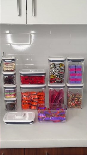 No more candy chaos 🍬 🍭 🎃 OXO POP Containers make Halloween treats easy to grab and enjoy.