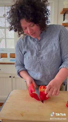 Julia Turshen Bell Pepper Slicing Technique at Milk Street Cooking School