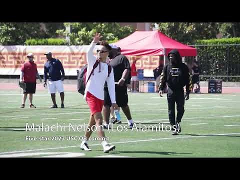 Five-star 2023 USC QB commit Malachi Nelson highlights at USC 7-on-7 passing tournament