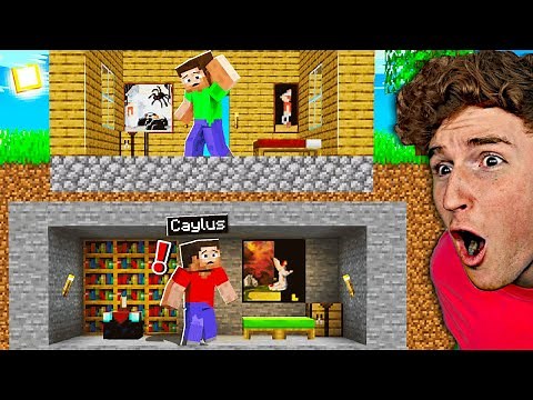 I Built A SECRET BASE Under Little Brothers House.. (Minecraft)