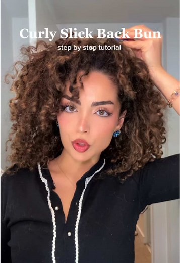 Curly Slick Back Bun Tutorial: Step-by-Step Guide