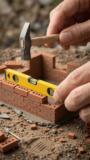 How to Build a Tiny Brick House Step-by-Step 🧱📏 #diy #miniature