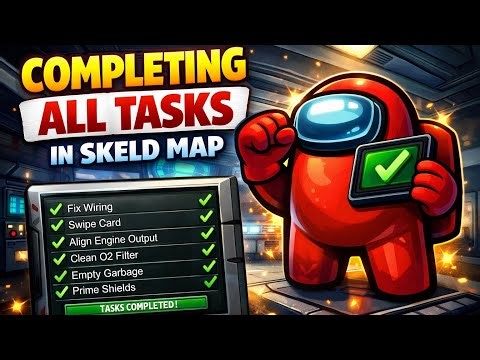COMPLETING ALL TASKS IN SKELD MAP AS CREWMATE.