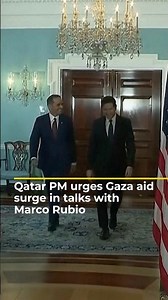 Qatar PM urges Gaza aid surge in talks with US Secretary of State | AJ #shorts