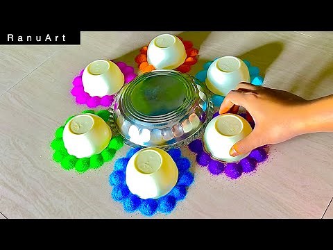 Simple Rangoli | Easy Diwali Rangoli Designs | Deepawali Rangoli designs | Rangoli colors | Ranu Art