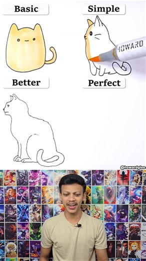 How to Draw an Easy 3D Cat 🐱✏️