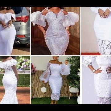 Lace dress styles 2023: white lace styles for special occasions. #nigerian #africa