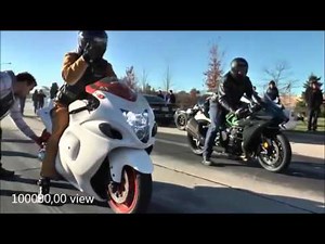 Test Topspeed Kawasaki H2R vs HAYABUSA
