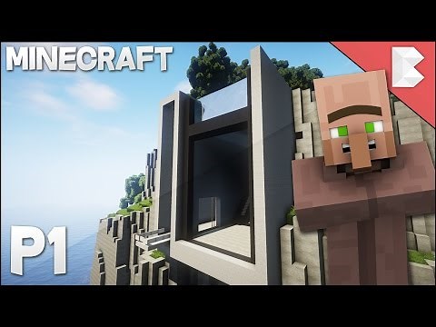 Minecraft: How to Build Modern Cliff House Part 1