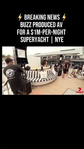 Buzz Speaker Hire | AV Installations & Event Production Experts on Instagram: "Channel 7 walked the wharves and selected our yacht to broadcast on New Year’s Eve. We were called in to deliver full AV production for Mischief, a superyacht valued at $1 million per night. Our team provided complete audio and lighting across four separate areas onboard. Programming included live harp, jazz bands, opera performances, and DJs running simultaneously across multiple levels. Audio was delivered using Voi