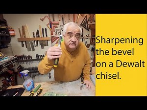 Sharpening the bevel on a Dewalt chisel.