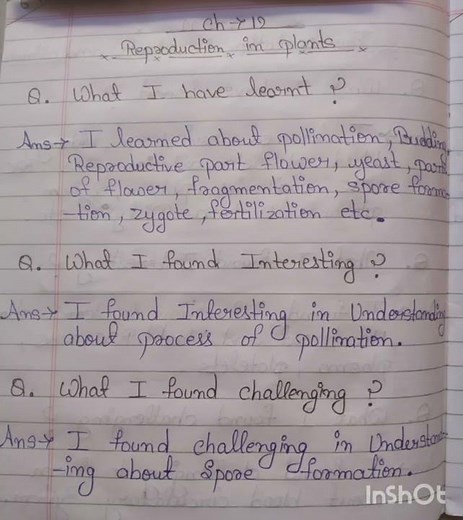 learner's diary | class 7 science ch-12| Reproduction in plants | #shorts #learner diary #video #LD
