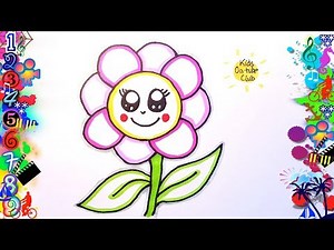 how to draw easy kawaii flowers for children | Drawings