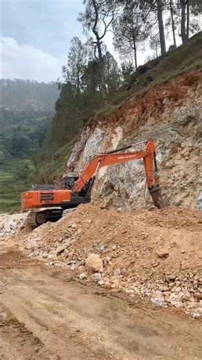 Hill cutting hard rock 🚧#shorts #viral #trending