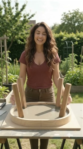 How to Build a Pebble Mosaic Cement Table with Wooden Legs