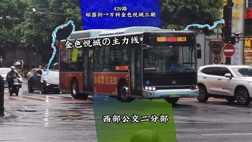 【金色悦城の主力线/伪GPS】重庆公交429路前方展望:(磁器街→万科金色悦城三期)