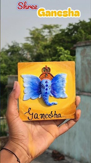 Stunning 3D Ganesha Art using Molded Clay! 🎨✨ | Step-by-Step Clay Craft#shorts