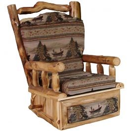 Beartooth Aspen Upholstered Log Rocking Recliners