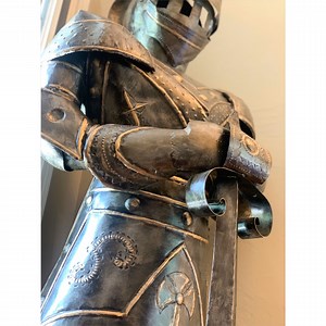 39K views · 1.1K reactions | Because every Queen needs a Knight in Shining Armor! Sit back and watch how I transformed this HUGE 6' Knight, garage sale find into an old world burnished bronze beauty...using just paint and Antique Gold Rub N' Buff on all the raised detail! Welcome Sir John Wayne to the family...or The Duke for short! LOL | Royale Funky Junque | Facebook